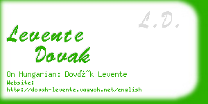 levente dovak business card